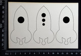 Rocket ships Set - AA - White Chipboard