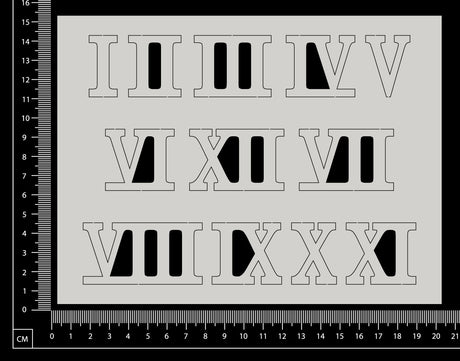 Roman Numerals - White Chipboard