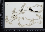 Santa and Sleigh Set - B - White Chipboard