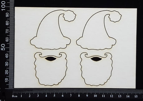 Santa's Hats and Beards Set - White Chipboard