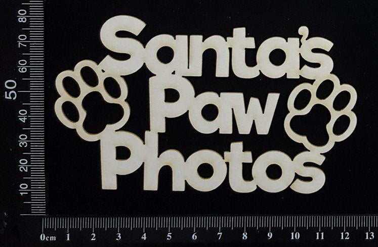 Santa’s Paw Photos - White Chipboard