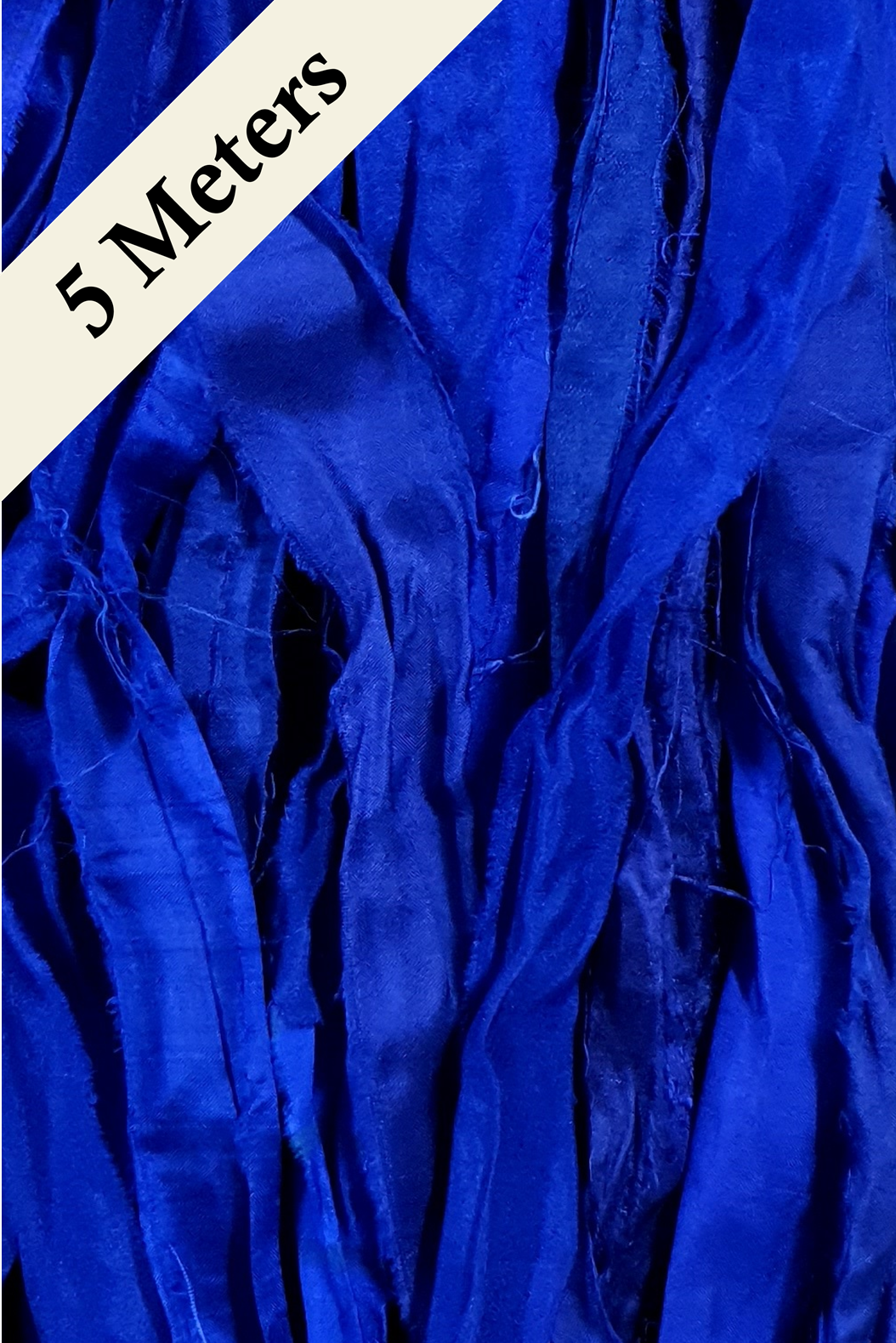 Reclaimed Sari Silk Ribbon - Sapphire - 5m Pack