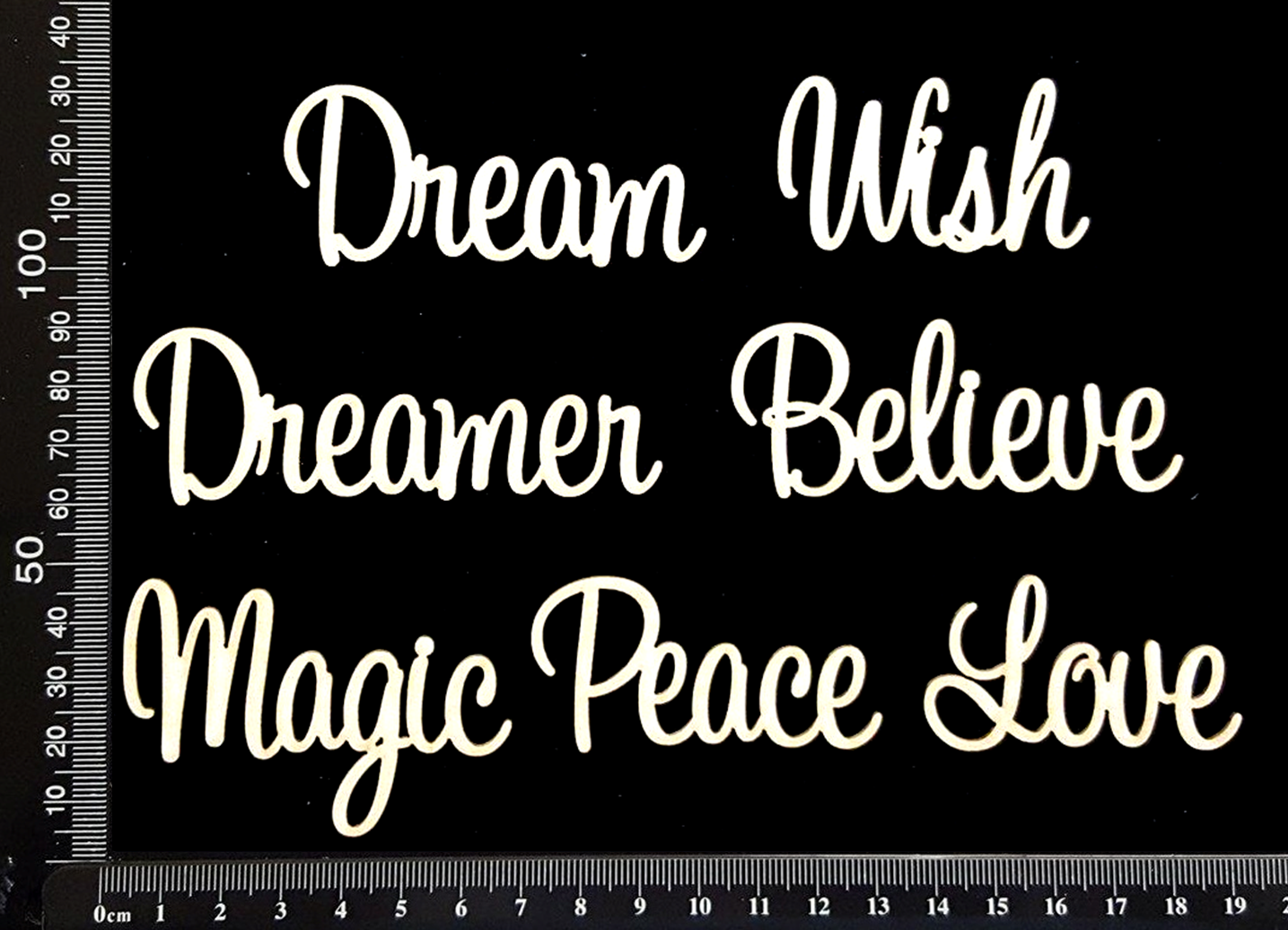 Sapphire Word Set - A - White Chipboard