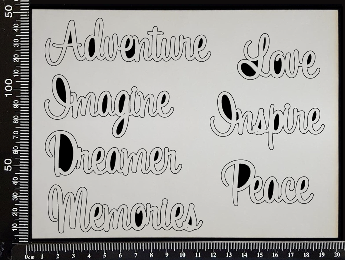 Sapphire Word Set - C - White Chipboard