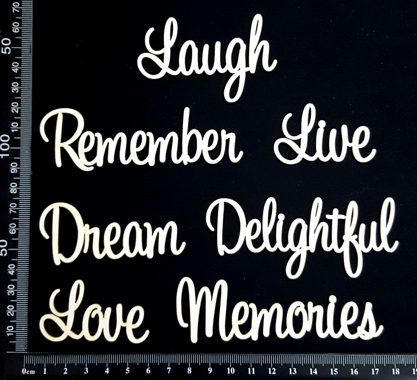 Sapphire Word Set - D - White Chipboard