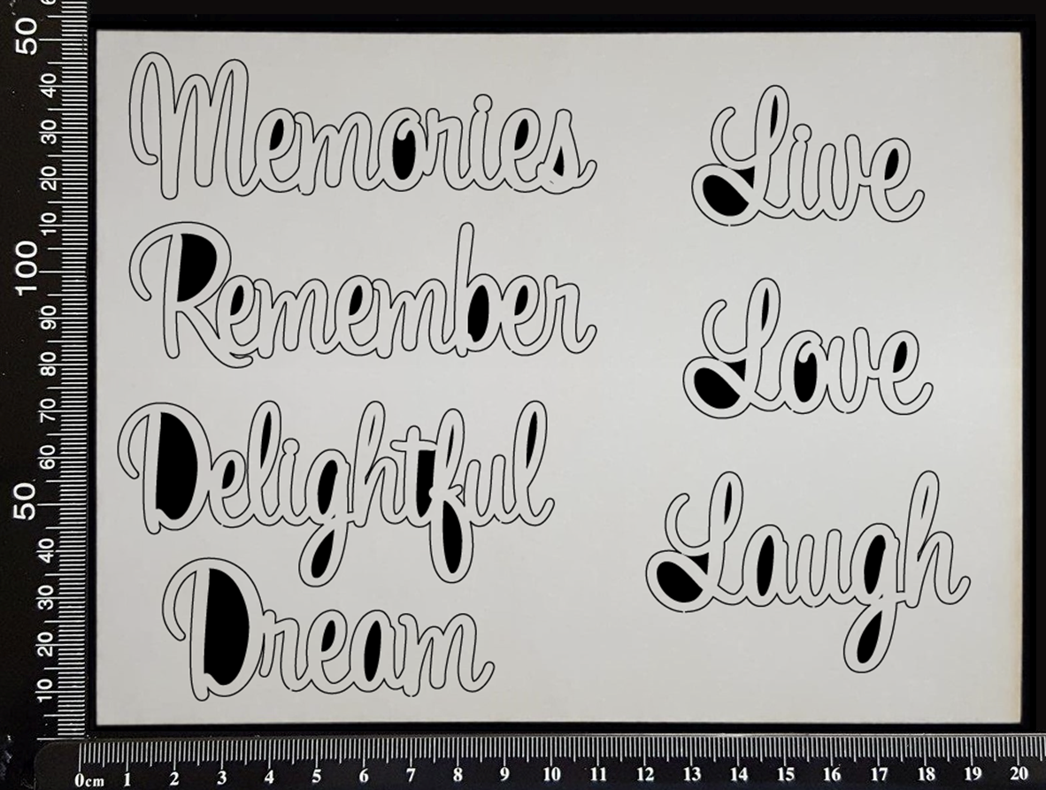 Sapphire Word Set - D - White Chipboard