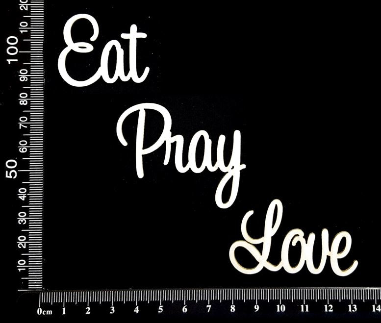 Sapphire Word Set - Eat Pray Love - White Chipboard