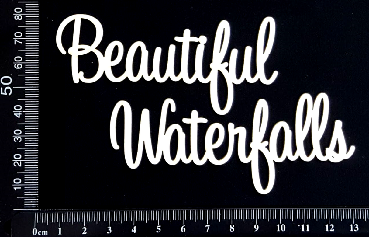 Sapphire Word Set - Beautiful Waterfalls - White Chipboard