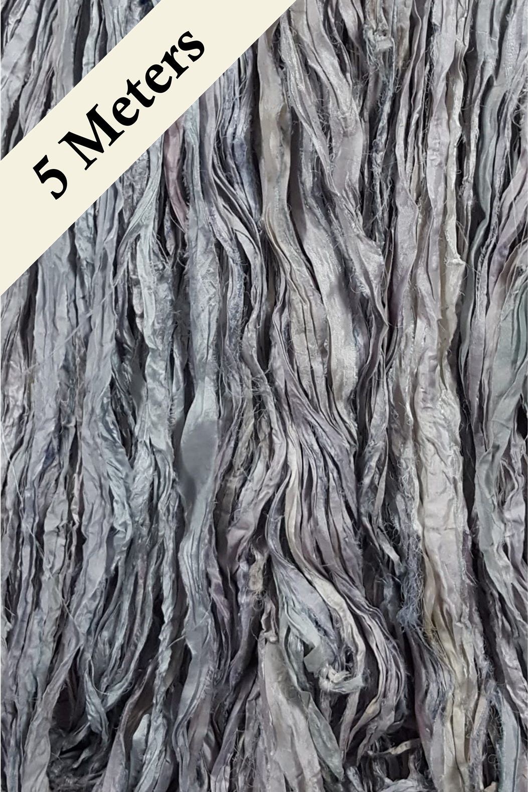 Reclaimed Sari Silk Ribbon - Glacier - 5m Pack