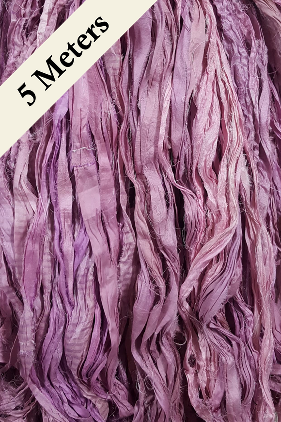 Reclaimed Sari Silk Ribbon - Powder Pink - 5m Pack