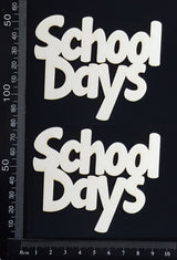School Days - Set of 2 - Small - White Chipboard