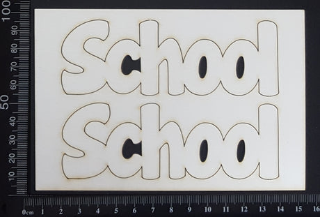 School - Set of 2 - White Chipboard