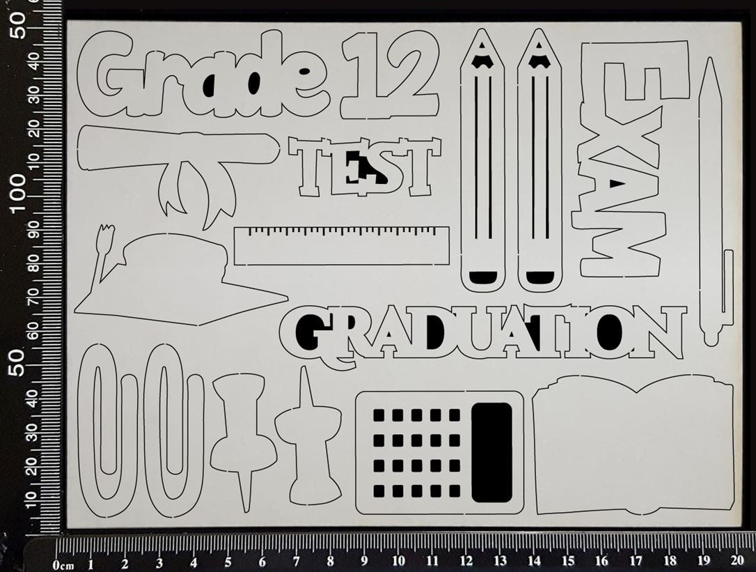 School Elements - Grade 12 - White Chipboard