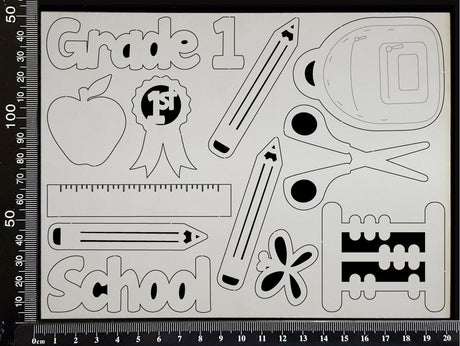 School Elements - Grade 1 - White Chipboard