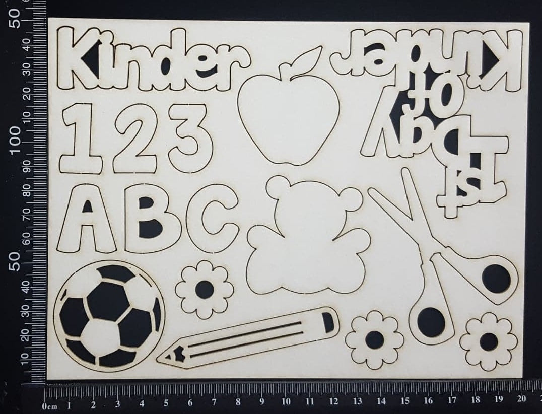 School Elements - Kinder - White Chipboard