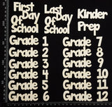 School Elements - Set A - Grades - White Chipboard