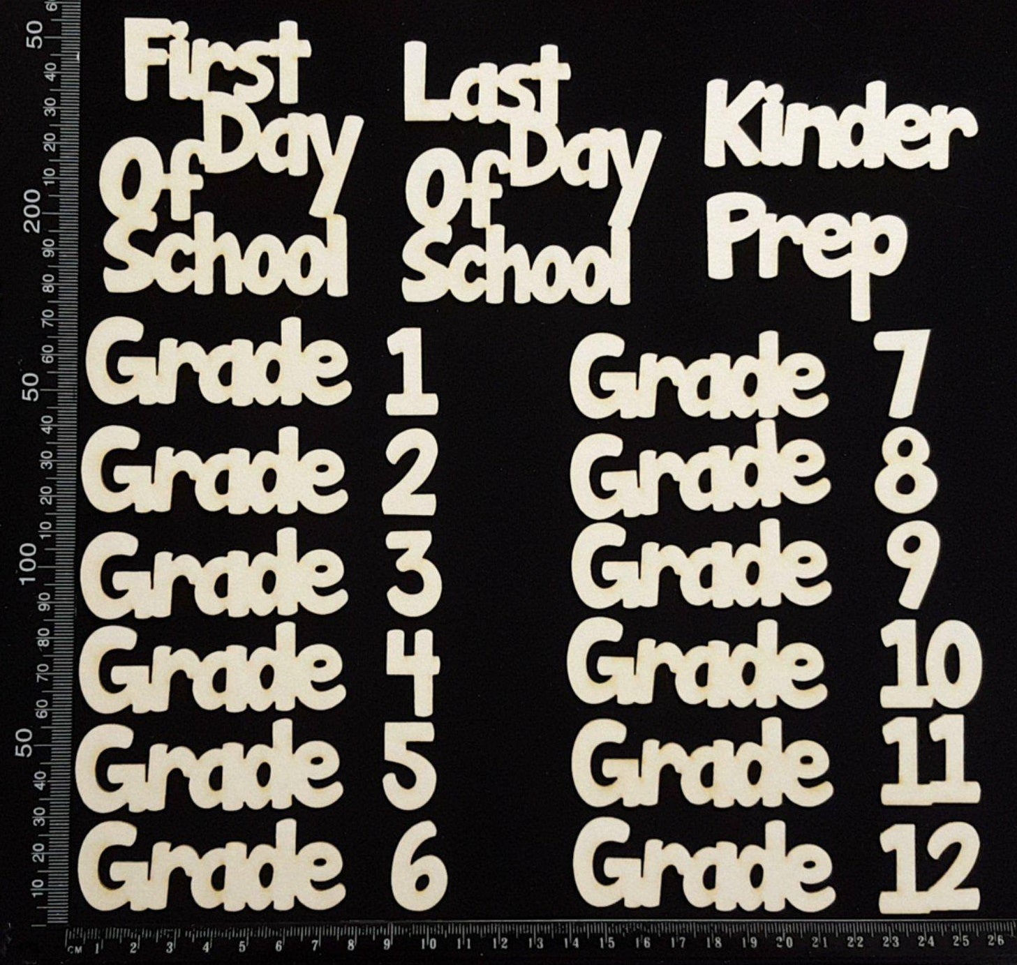 School Elements - Set A - Grades - White Chipboard