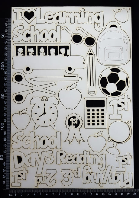 School Elements - Set B - White Chipboard