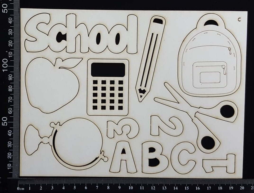 School Elements - Set C - White Chipboard