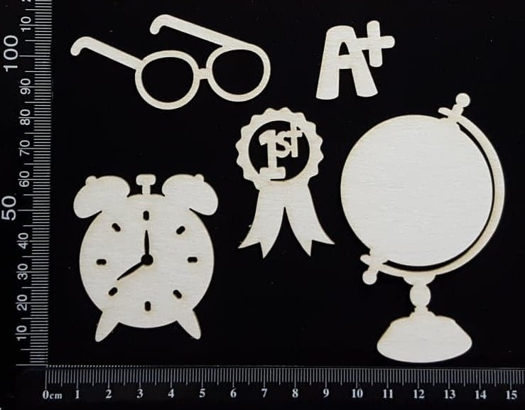 School Elements - Set E - White Chipboard