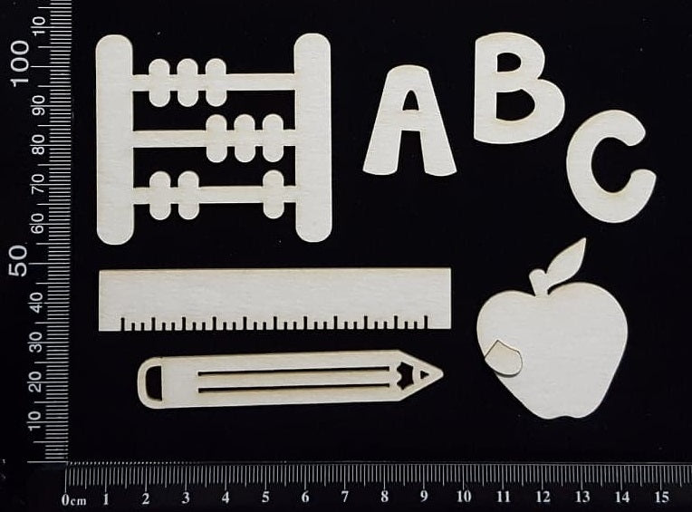 School Elements Set - F - White Chipboard