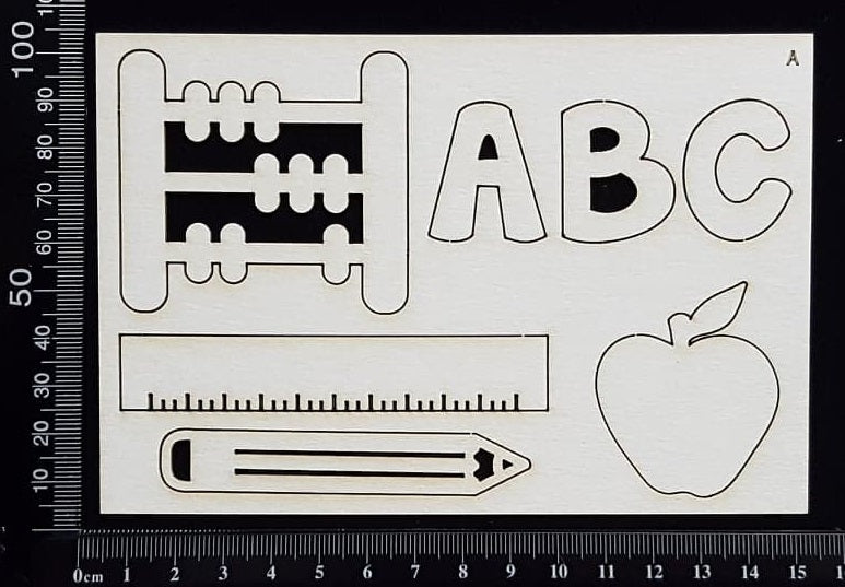 School Elements Set - F - White Chipboard