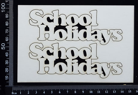 School Holidays - C - Small - Set of 2 - White Chipboard