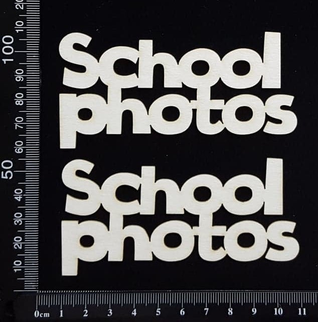 School Photos - Set of 2 - White Chipboard