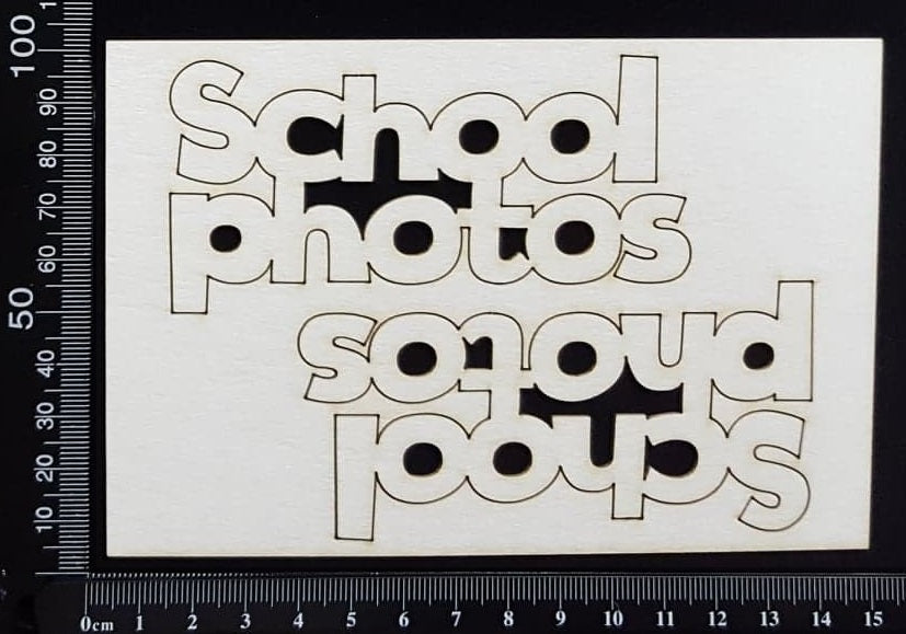 School Photos - Set of 2 - White Chipboard