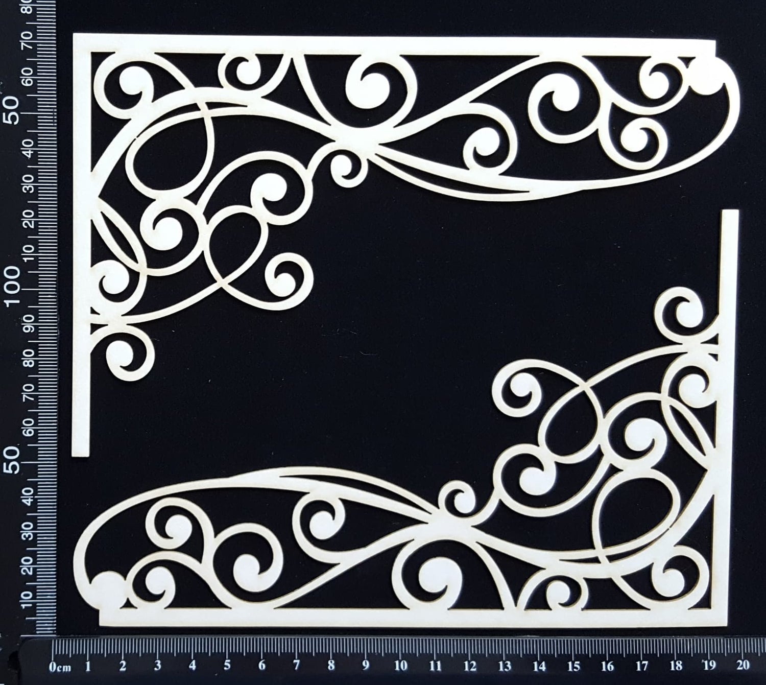 Scroll Flourish Corner - A - Large - White Chipboard