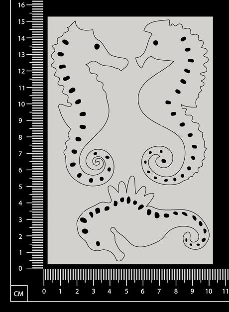 Seahorse Set - A - White Chipboard