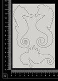 Seahorse Set - B - White Chipboard