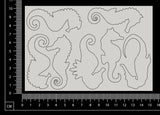 Seahorse Set - C - White Chipboard
