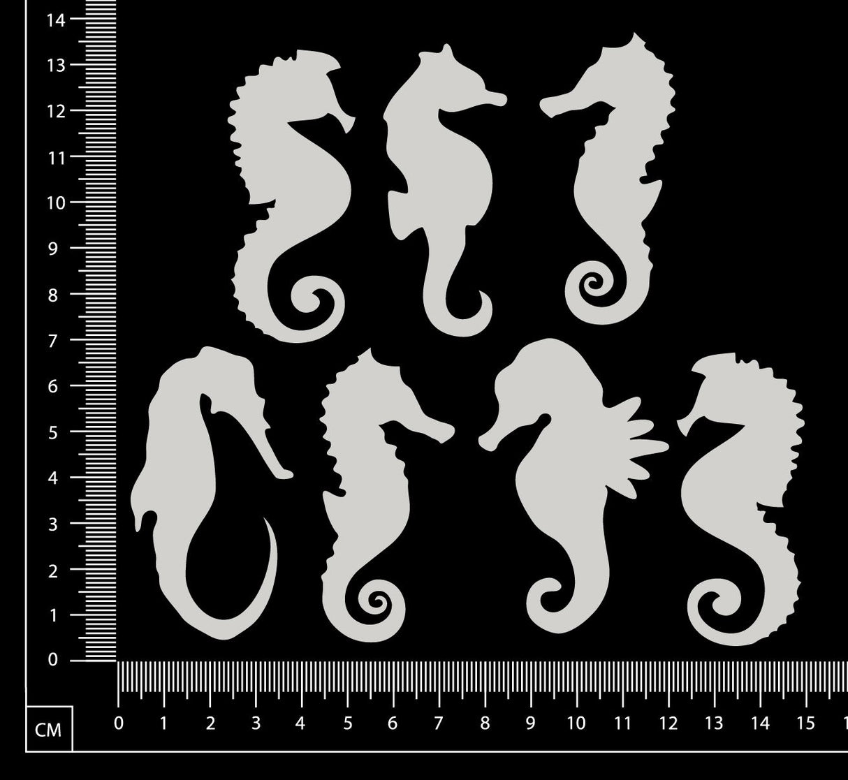 Seahorse Set - C - White Chipboard