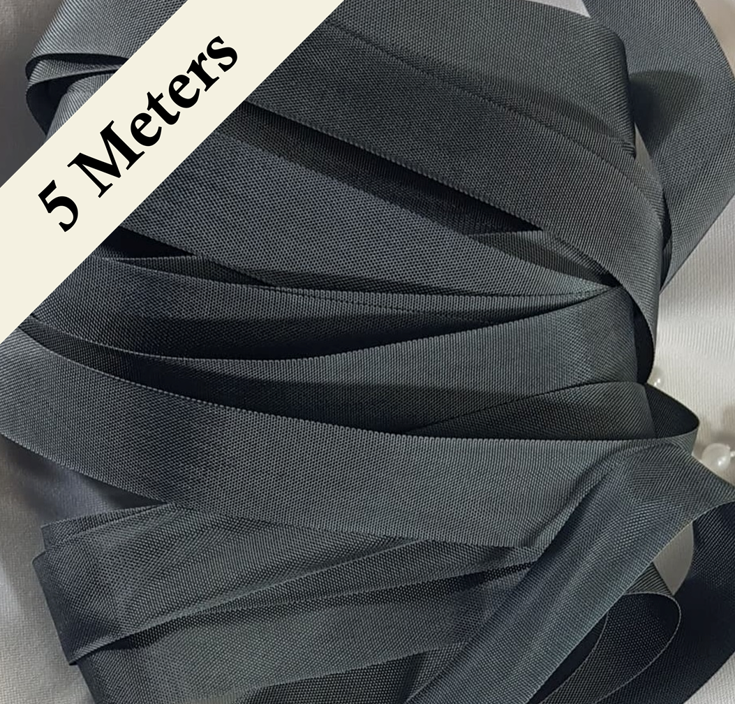 Seam Binding - XV - Carbon Grey - 5 meters