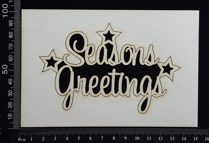 Seasons Greetings - White Chipboard