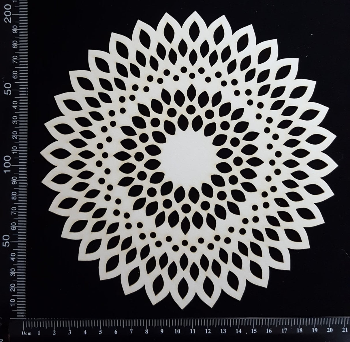 Seed Circle Doily - A - Large - White Chipboard