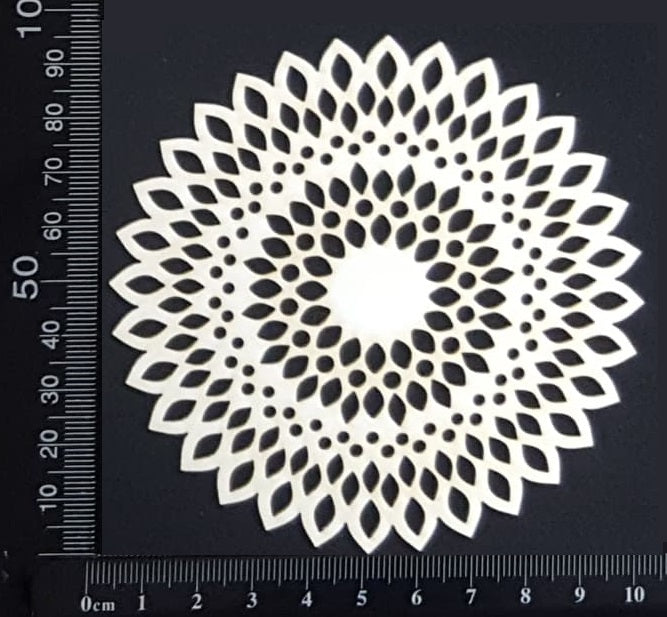 Seed Circle Doily - A - Small - White Chipboard