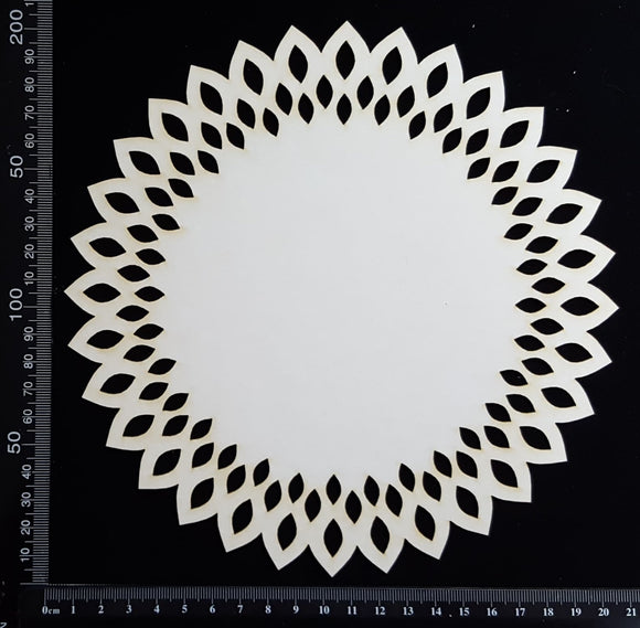 Seed Circle Doily - B - Large - White Chipboard