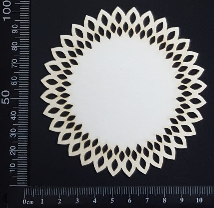 Seed Circle Doily - B - Small - White Chipboard