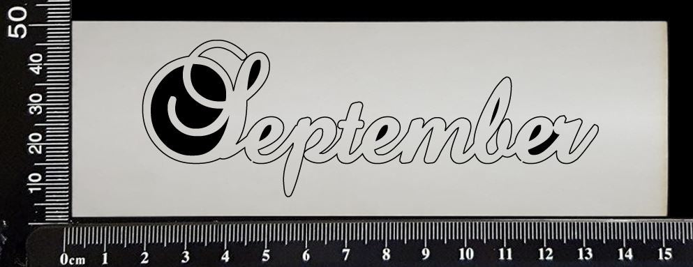 Elegant Word - September - White Chipboard