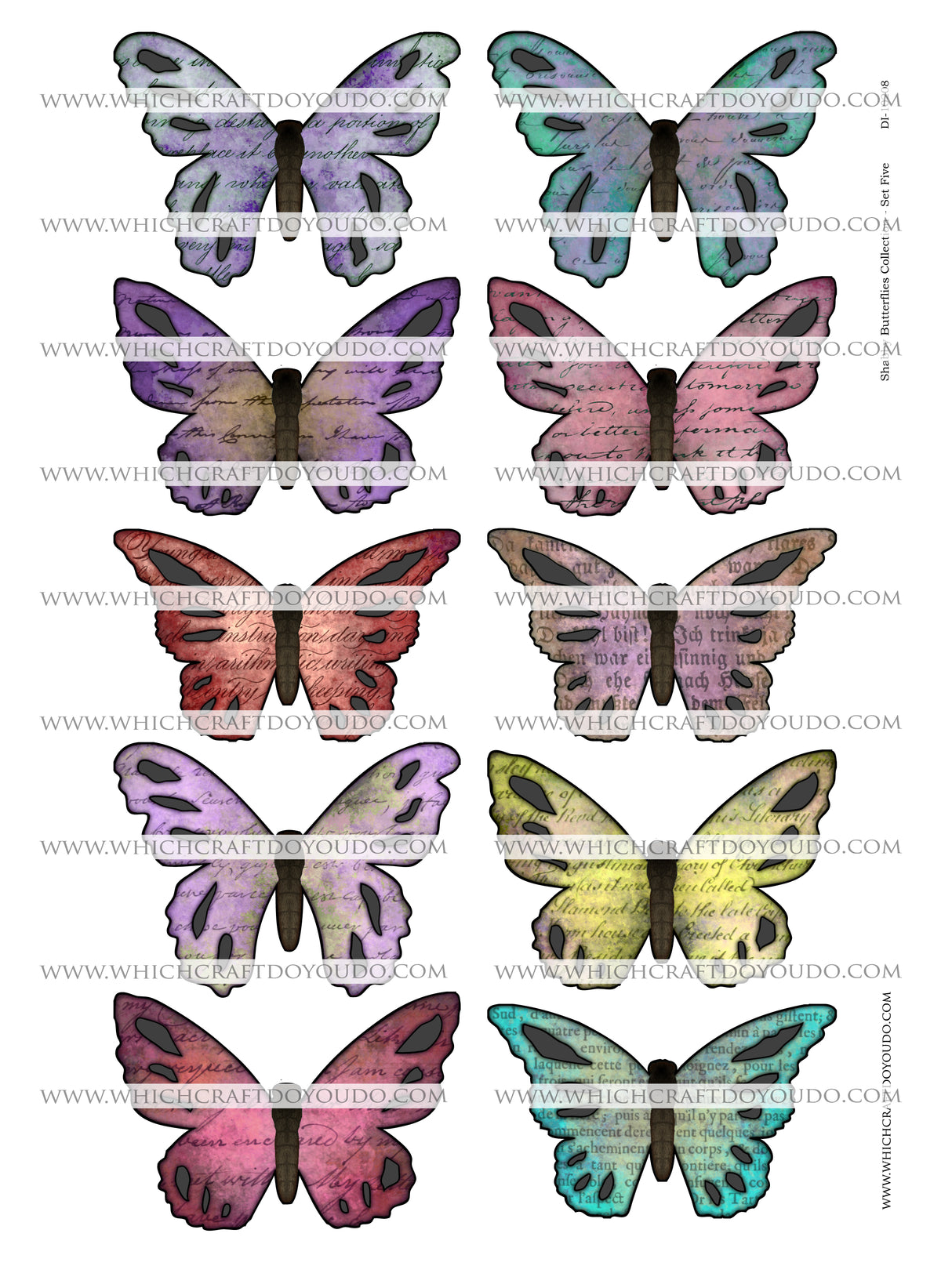 Shabby Butterflies Collection - Set Five - DI-10208 - Digital Download