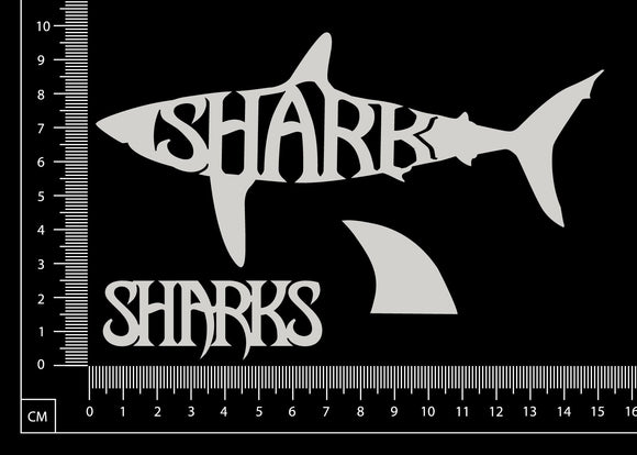 Shark Titles - White Chipboard