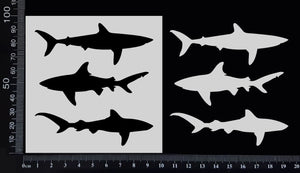 Sharks - Stencil - 100mm x 100mm
