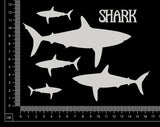 Sharks Set - B - White Chipboard