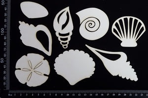 Shells Set - A - Large - White Chipboard