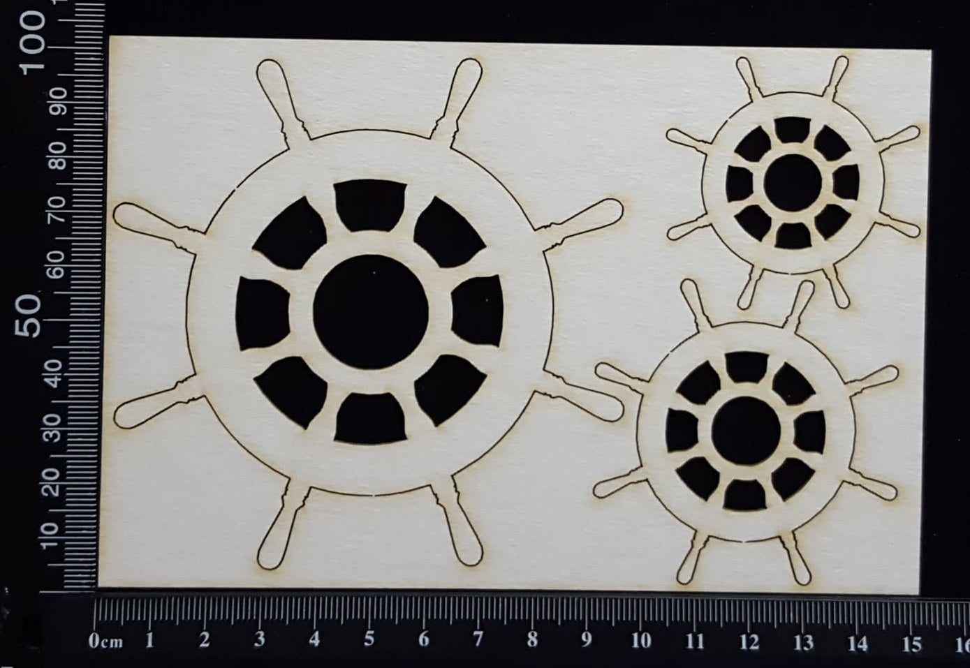 Ships Wheels Set - White Chipboard