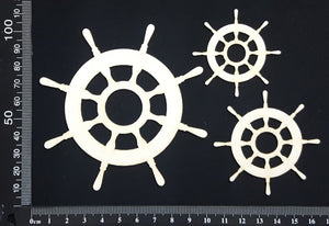 Ships Wheels Set - White Chipboard
