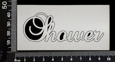 Elegant Word - Shower - White Chipboard