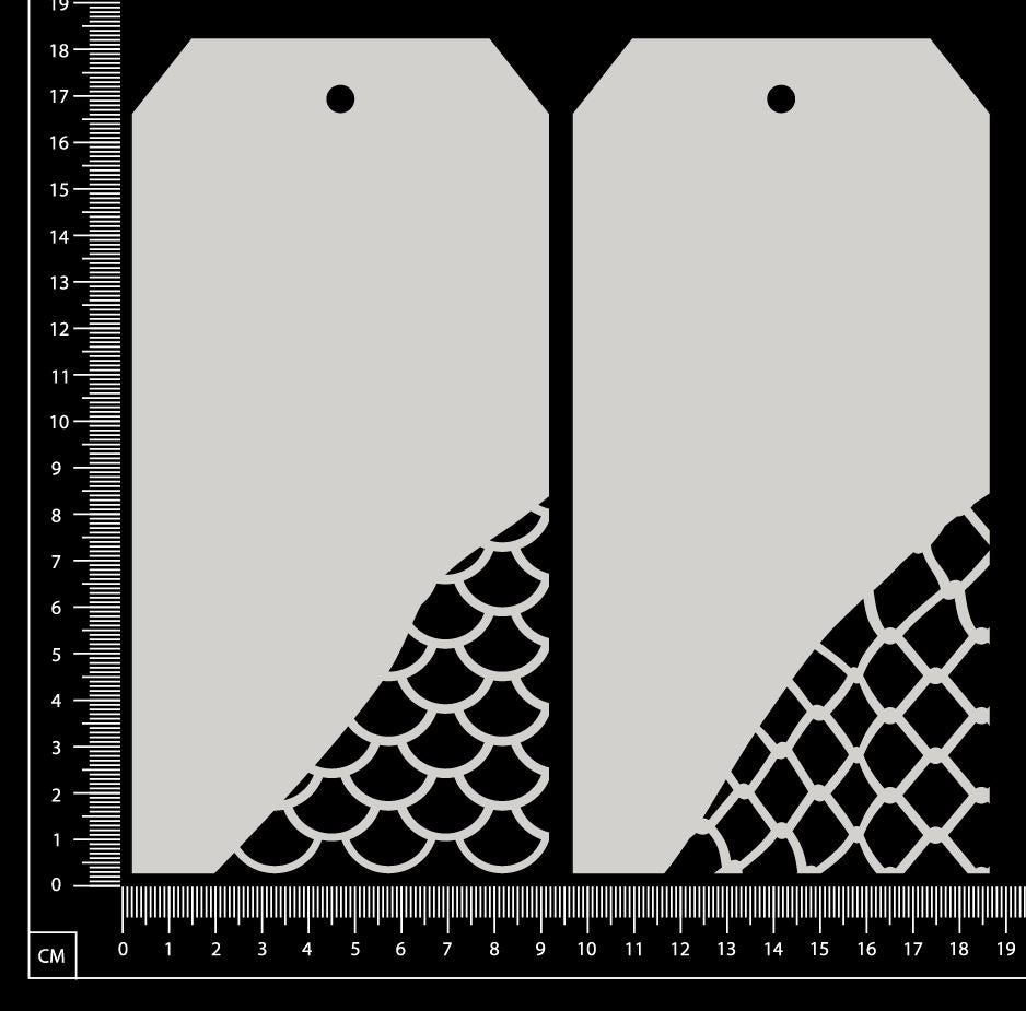 Skeleton Tag Set - AF - Large - White Chipboard